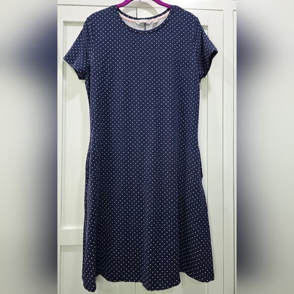 Isaac Mizrahi Live! Navy Blue Polka Dot Dress with Pockets – Size S - Picture 4 of 9